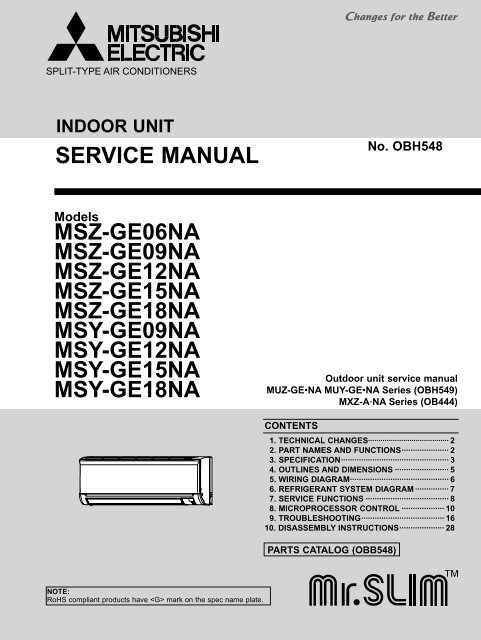 SERVICE MANUAL MSZ-GE06NA MSZ-GE09NA MSZ ... - AcDirect