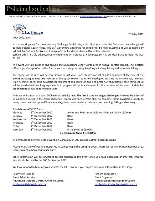 Invitation Letter Stanford Lake College