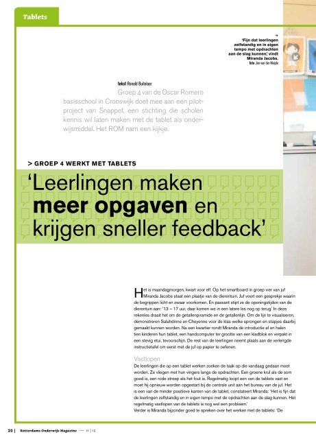 Rotterdams Onderwijs Magazine - Rotterdams Onderwijsbeleid