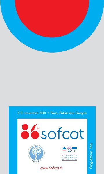 Programme complet du congrès 2011 en PDF (attention - Sofcot