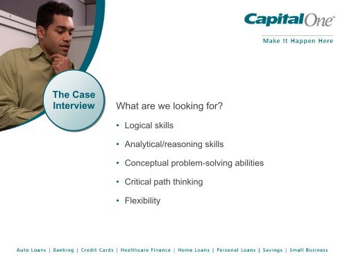 Capital One - The Case Interview - Careers Service