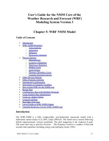 Chapter 5: WRF Model