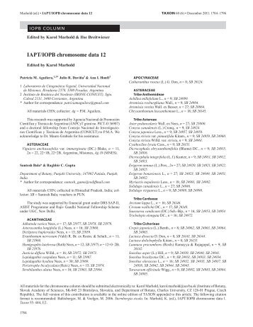 IAPT/IOPB chromosome data 12 - International Organization of Plant ...