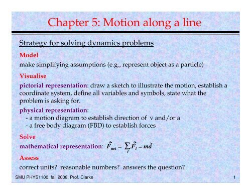 Chapter 5: Motion along a line