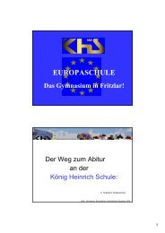 Vortrag: Die Oberstufe an der KHS - König-Heinrich-Schule