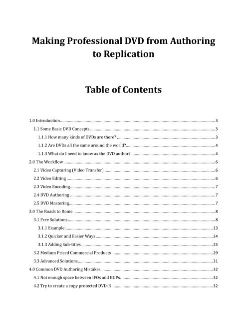 Making Professional DVD from Authoring to ... - CD Duplication