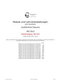 Module und Lehrveranstaltungen