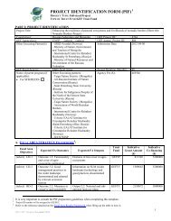 PROJECT IDENTIFICATION FORM (PIF) - Global Environment Facility