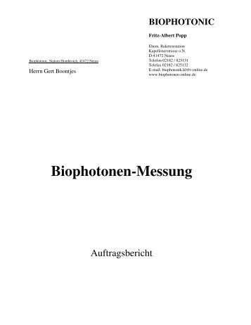 Biophotonen-Messung, Dr. Popp - Leogant