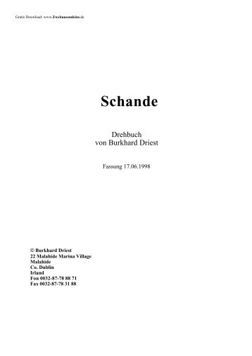 Drehbuch "Schande" - nina franoszek