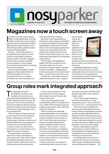 Magazines now a touch screen away - RamsayMedia