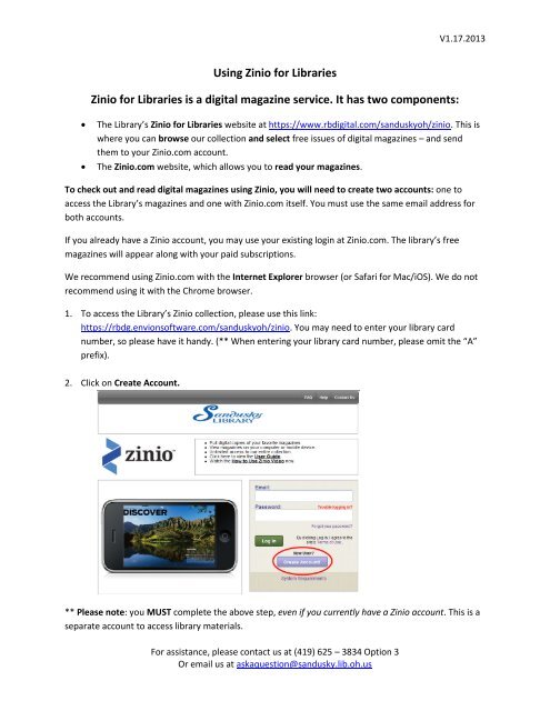 Using Zinio for Libraries Zinio for Libraries is a digital magazine ...
