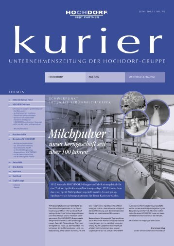 Kurier Nr. 92 - Hochdorf Nutritec AG