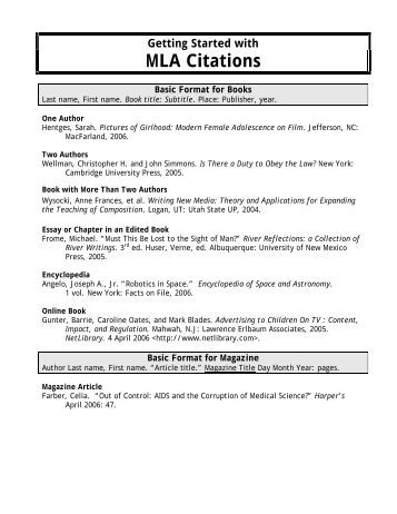 mla citation essay