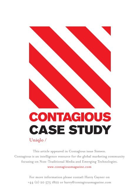 CASE STUDY Uniqlo - Contagious Magazine