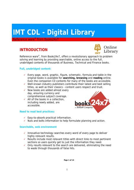 IMT CDL - Digital Library