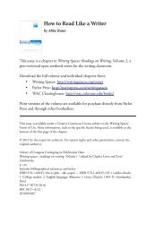 How to Read Like a Writer - the WAC Clearinghouse