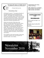 Sam Steele November 2011 Newsletter - Toronto District School ...