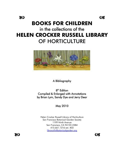 Books For Children Helen Crocker Russell Library San Francisco