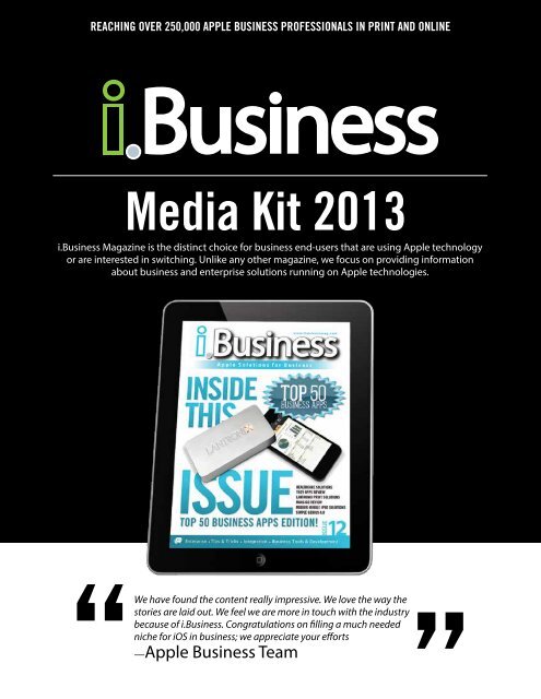 Media Kit 2013 - i.Business Magazine