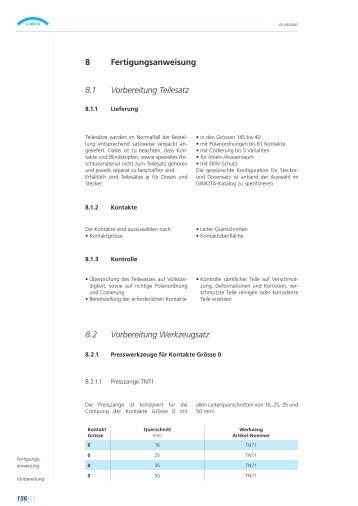 8 Fertigungsanweisung 8.1 Vorbereitung Teilesatz 8.2 Vorbereitung ...