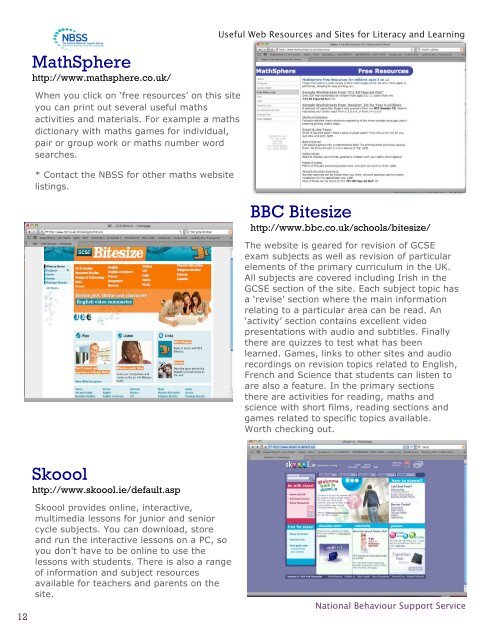 Useful Web Resources and Sites for Literacy and Learning - NBSS