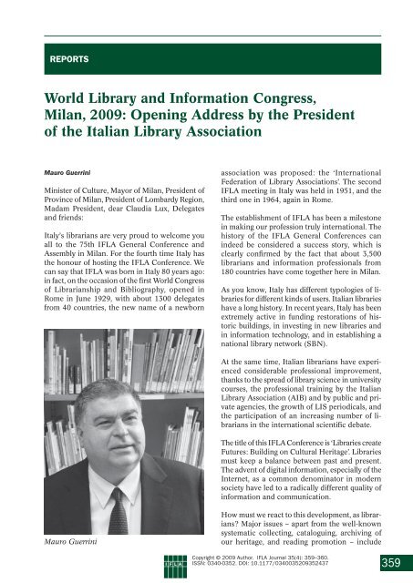 World Library and Information Congress, Milan, 2009 - IFLA