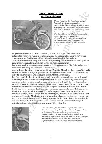 Vicky – Super – Luxus der Zweirad-Union - Zweirad-Union-Mopeds