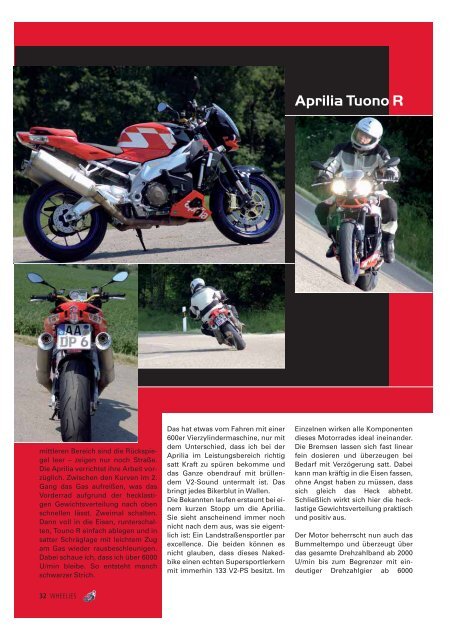 Aprilia Tuono R - Wheelies