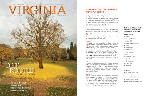 DEEP ROOTED - U.Va. Alumni Association - University of Virginia