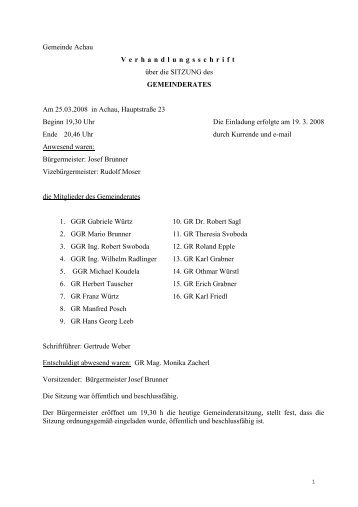 Sitzung vom 25.03.2008 (77 KB) - .PDF - Gemeinde Achau