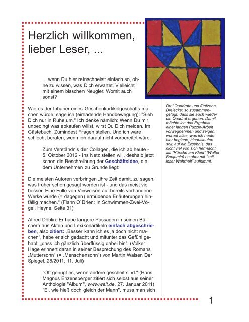 Herzlich willkommen, liebe Leser!