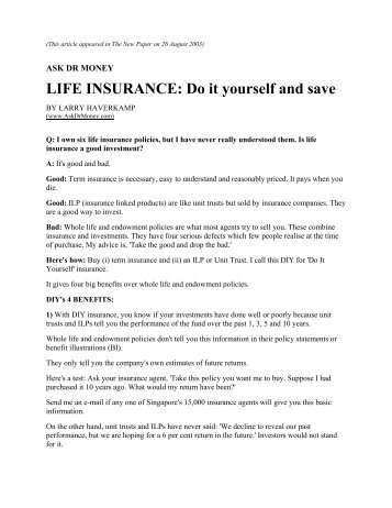 Life Insurance - CPF