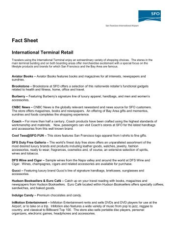 IT Retail Sheet - San Francisco International Airport