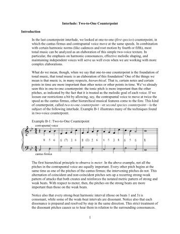 1 Interlude: Two-to-One Counterpoint Introduction In the last ...