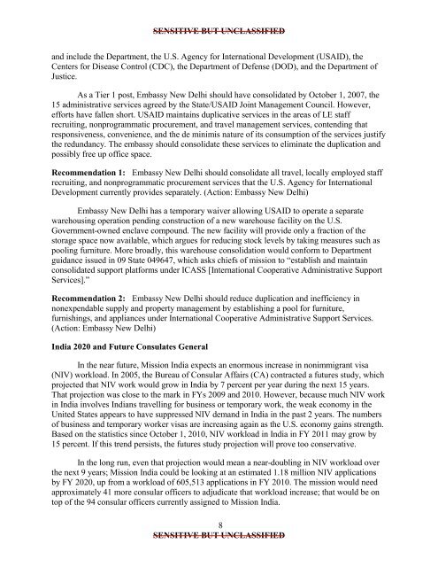 Embassy New Delhi, India and Constituent Posts - OIG - US ...