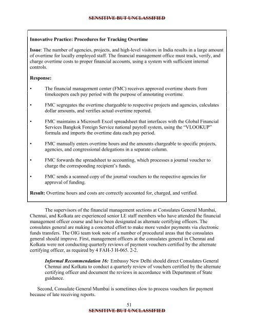 Embassy New Delhi, India and Constituent Posts - OIG - US ...