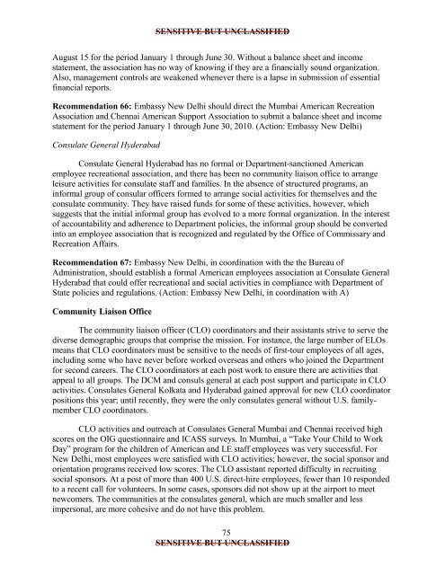 Embassy New Delhi, India and Constituent Posts - OIG - US ...