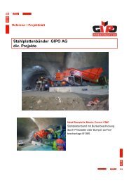 Stahlplattenbänder GIPO AG div. Projekte