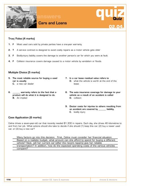 Section 02 Loans & Expenses Unit 04 Cars - Practical Money Skills