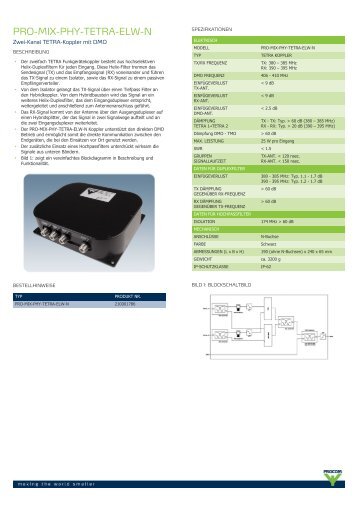 PRO-MIX-PHY-TETRA-ELW-N - PROCOM A/S - Zwei-Kanal TETRA ...