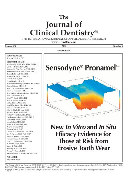 Journal of Clinical Dentistry® Sensodyne® Pronamel™