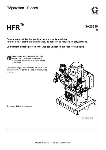 3A2539K - HFR, Repair - Parts, French - Graco Inc.