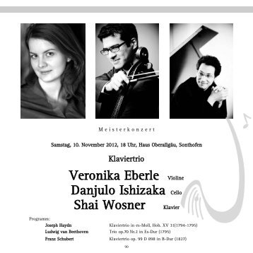 Veronika Eberle Violine Danjulo Ishizaka Cello Shai Wosner Klavier