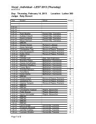 Vocal - Individual - LEST 2013 (Thursday)