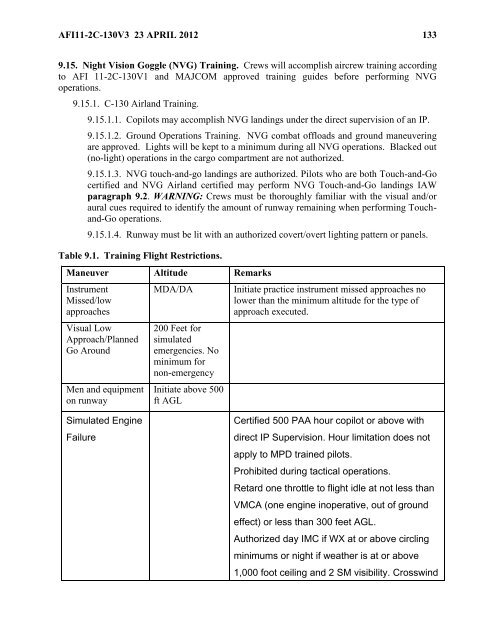 AFI 11-2C-130v3 - BITS