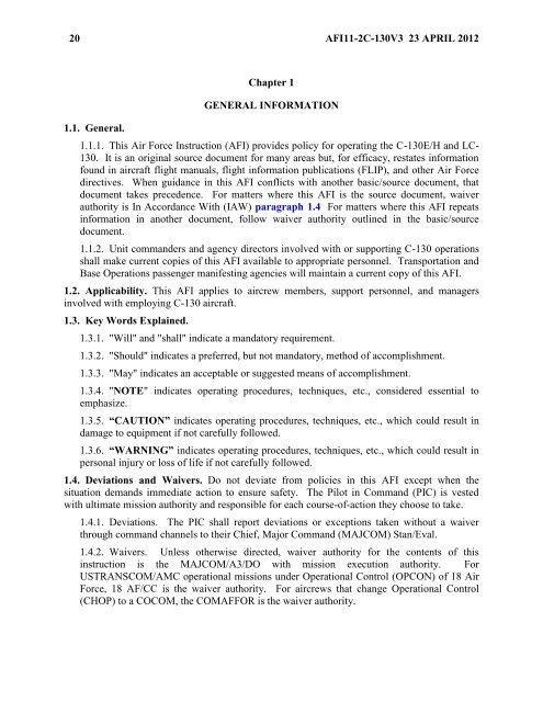 AFI 11-2C-130v3 - BITS