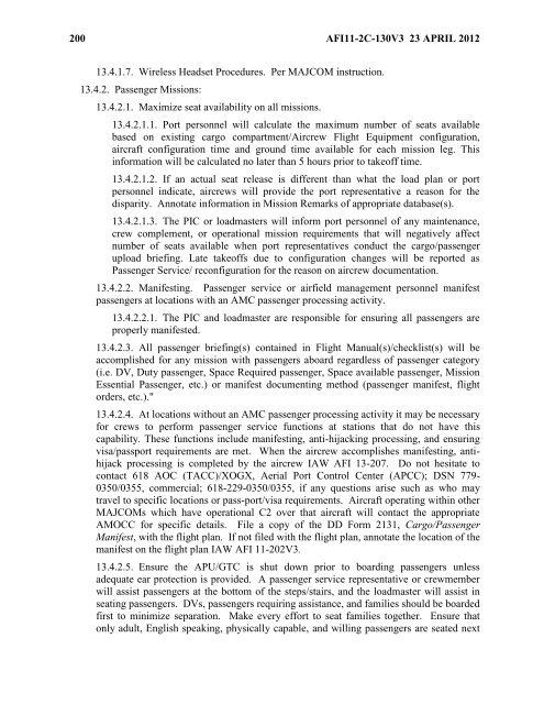 AFI 11-2C-130v3 - BITS