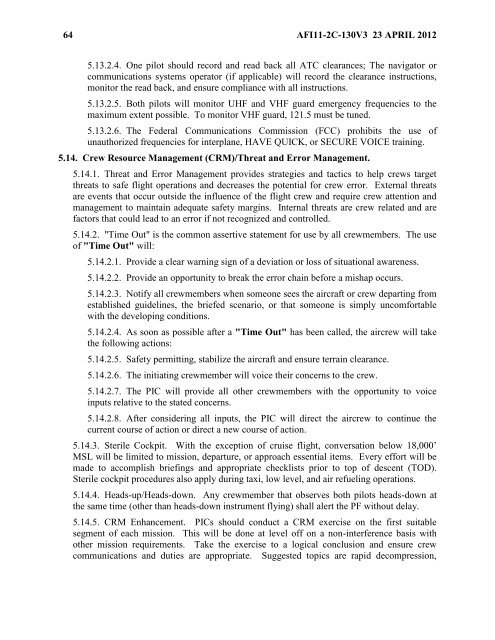 AFI 11-2C-130v3 - BITS