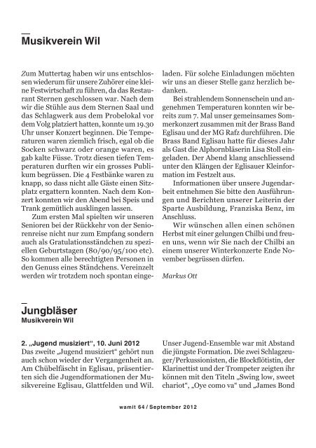 Wasterkinger Mitteilungsblatt September - Gemeinde Wasterkingen